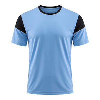 Jogo de Camisa AX Esportes Celeste com Preto - 14+1 Numeradas