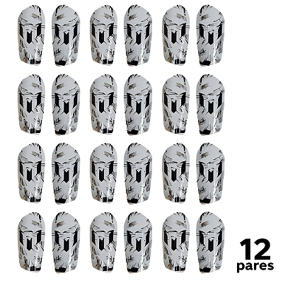 Caneleira Adulto Branca Super Fina AX - 802 - PACK COM 12 PARES