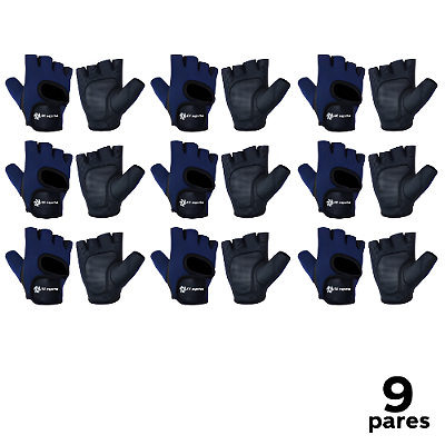 Luva Ciclismo Musculação Neoprene Marinho AX Esportes  TAM G - 885 - PACK COM 9 PARES