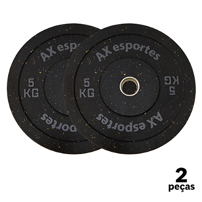 Anilha 5 KG LPO Olimpica Bumper PRO AX Esportes PROMO - 881 - PACK COM 2