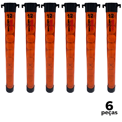 Tubo Pegador Bola de Tênis, Beach tennis e Padel 12 bolas  Plástico 76cm - OA494 - PACK COM 6