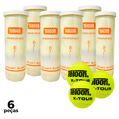 Bola Tênis ITF Pro Tubo c/3 Teloon OA500 - PACK COM 6