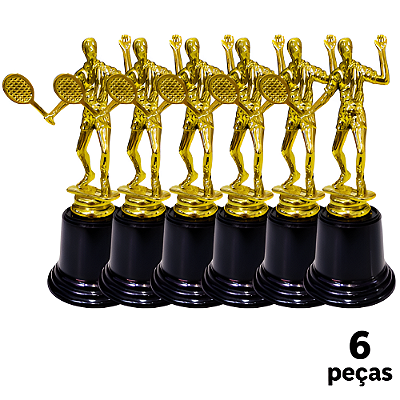 Troféu de Tênis de Quadra 17cm BASE REDONDA AX  Y246 - PACK COM 6