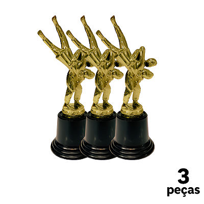 Troféu de Judô 19cm Giro Luta Dupla BASE REDONDA AX PROMO  832 - PACK COM 3