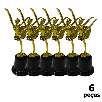 Troféu de Balé Bailarina  20,5cm BASE REDONDA  AX  825 - PACK COM 6