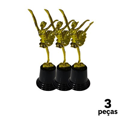Troféu de Balé Bailarina  20,5cm BASE REDONDA  AX  825 - PACK COM 3