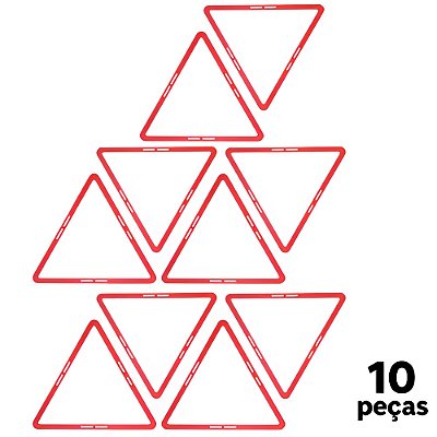 Triangulo AX Agilidade Para Treino 48cm - 667 - PACK COM 10 - Vermelho