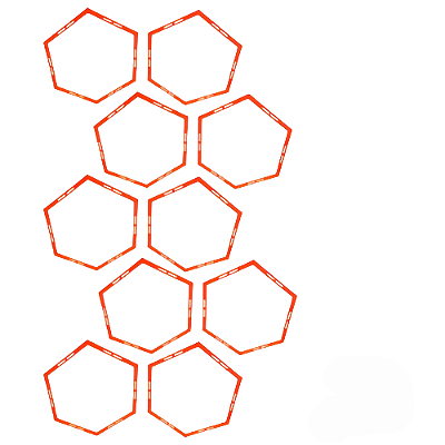 Kit Aro Hexagonal Agilidade AX 60cm Treino Funcional Laranja 669 - PACK COM 10