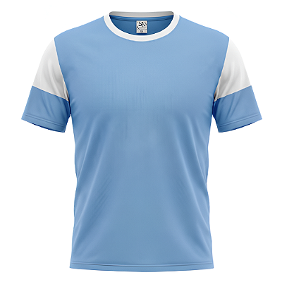 Jogo de Camisa AX Esportes Celeste com Branco - 10+1 Numeradas