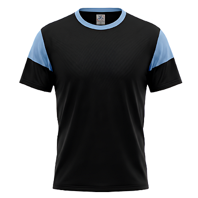 Jogo de Camisa AX Esportes Preto com Celeste - 10+1 Numeradas