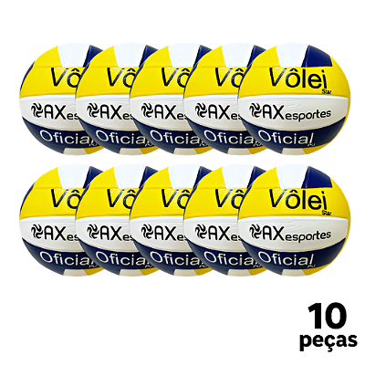 Bola Vôlei Oficial AX Star PU 18 Gomos - PACK COM 10
