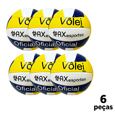 Bola Vôlei Oficial AX Star PU 18 Gomos - PACK COM 6