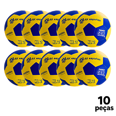 Bola Handebol H2L Feminina AX Esportes Matrizada AZ/AM - PACK COM 10