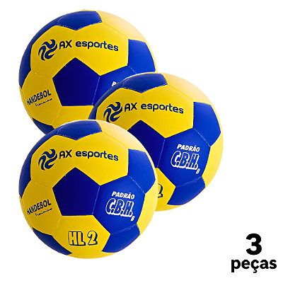 Bola Handebol H2L Feminina AX Esportes Matrizada AZ/AM - PACK COM 3
