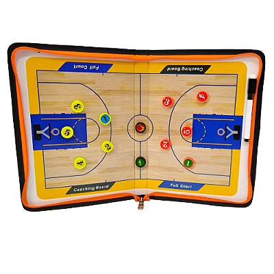 Quadro Tático Basquete Magnética c/12 Imãs Caneta e Estojo COACH - 057