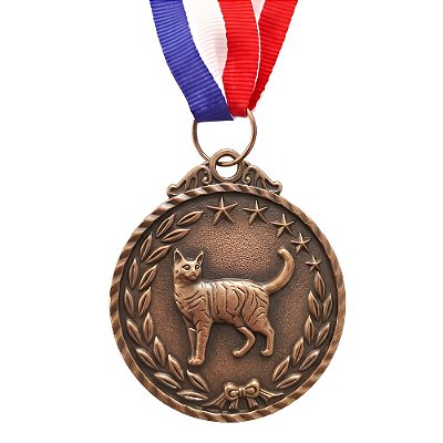 Medalha Gato Bronze AX 50mm Pet - 981