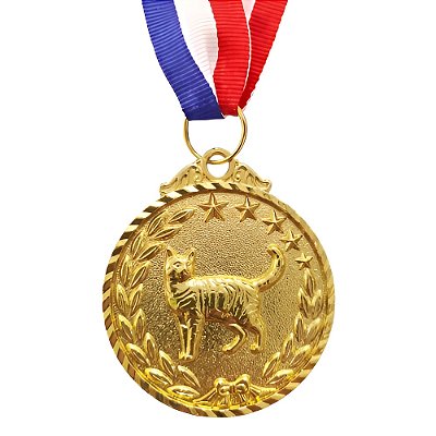 Medalha Gato Ouro AX 50mm Pet - 981