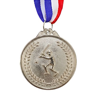 Medalha Beisebol Prata AX 65mm - 982