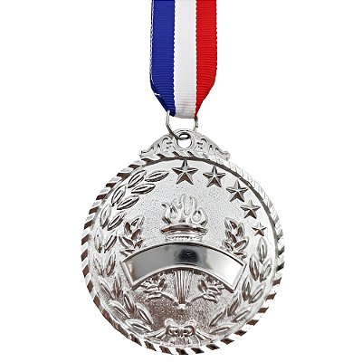 Medalha Honra ao Mérito TOCHA E FAIXA Prata AX 65mm - 983