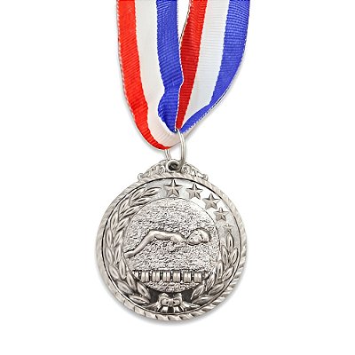 Medalha Natação Estrela Prata AX 50mm - 980