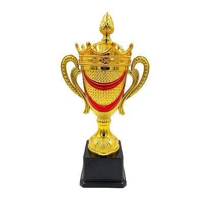 Taça c/ Tampa M 26cm Ouro Plastico VM - 008