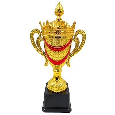 Taça c/ Tampa G 28cm Ouro Plastico VM - 009