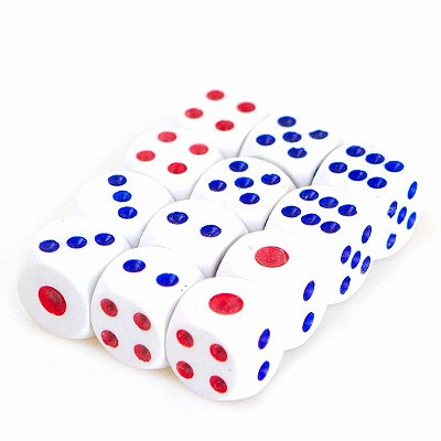 Dados AX Esportes tipo Osso 1,5cm - PACK KIT COM 12