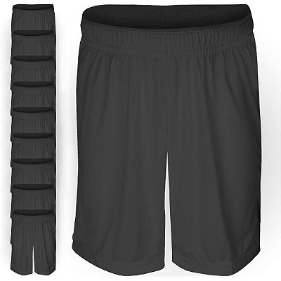 Calção Esportivo AX Poliéster Liso Preto G - PACK COM 10