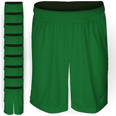 Calção Esportivo AX Poliéster Liso Verde G - PACK COM 10