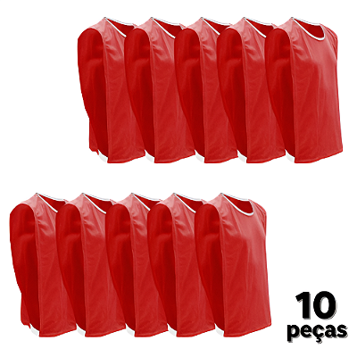 Coletes Adulto Esportivo AX - Vermelho - PACK COM 10