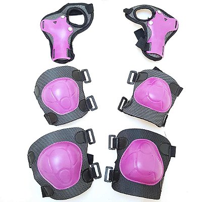 Kit Proteção Infantil c/ Joelheira Cotoveleira e Protetor Punho ROXO - 303 / 304