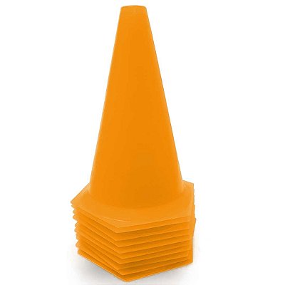 Cone 23cm Rígidos p/ Treinamento AX Esportes Laranja - PACK COM 10