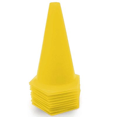 10 Cones 23cm Rígidos p/ Treinamento AX Esportes Amarelo