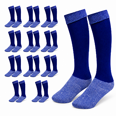 Kit Meião de Futebol AX Esportes Cor Azul Royal - PACK C/ 12 PARES