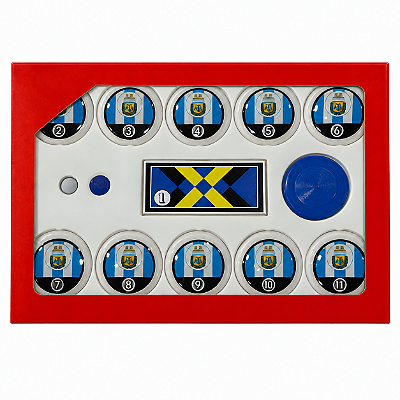 Jogo de Botão Ax Esportes País Azul Branco e Preto
