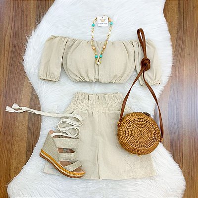 Conjunto Viscolinho Ciganinha (Diversas Cores)