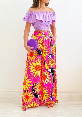 Calça Viscolinho Estampada