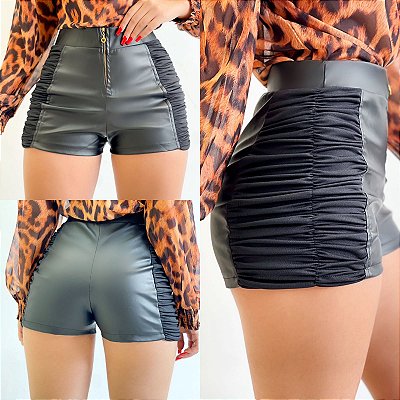 Shorts Feminino Couro