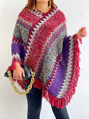 Poncho Feminino Tricot