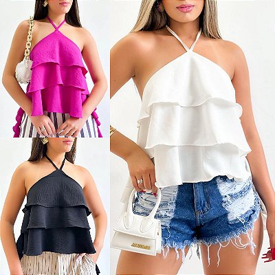 Blusa Feminina Detalhe Babado