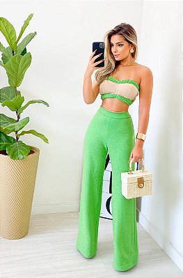 Conjunto verde lurex lulu - desnude - Mabô Boutique - Loja especializada em  moda feminina