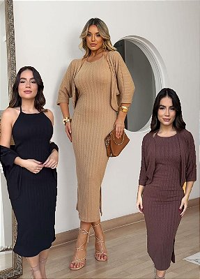 Vestido Midi Malha Tricot