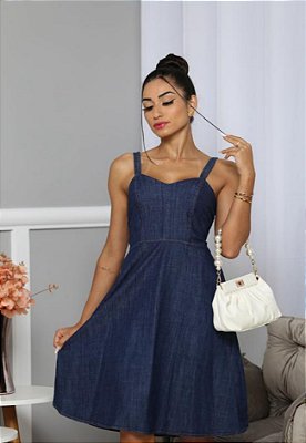Vestido Curto Jeans Alça