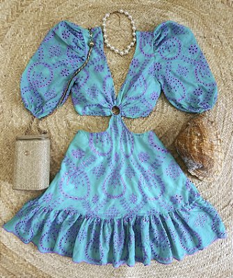 Vestido de Manga Curta Laise