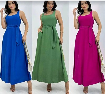 Vestido Longo De Alça