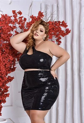 Conjunto Paetê Plus Size