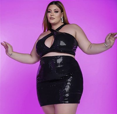 Conjunto Paetê Plus Size