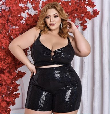 Conjunto Paetê Plus Size
