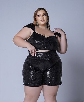 Conjunto Paetê Plus Size
