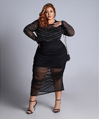 Saia Midi Tule Plus Size